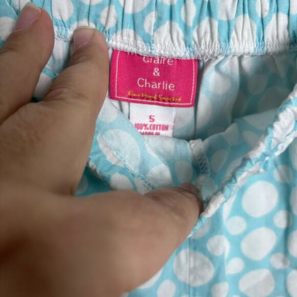 Claire & Charlie Blue Spot Shorts - Picture 4 of 5